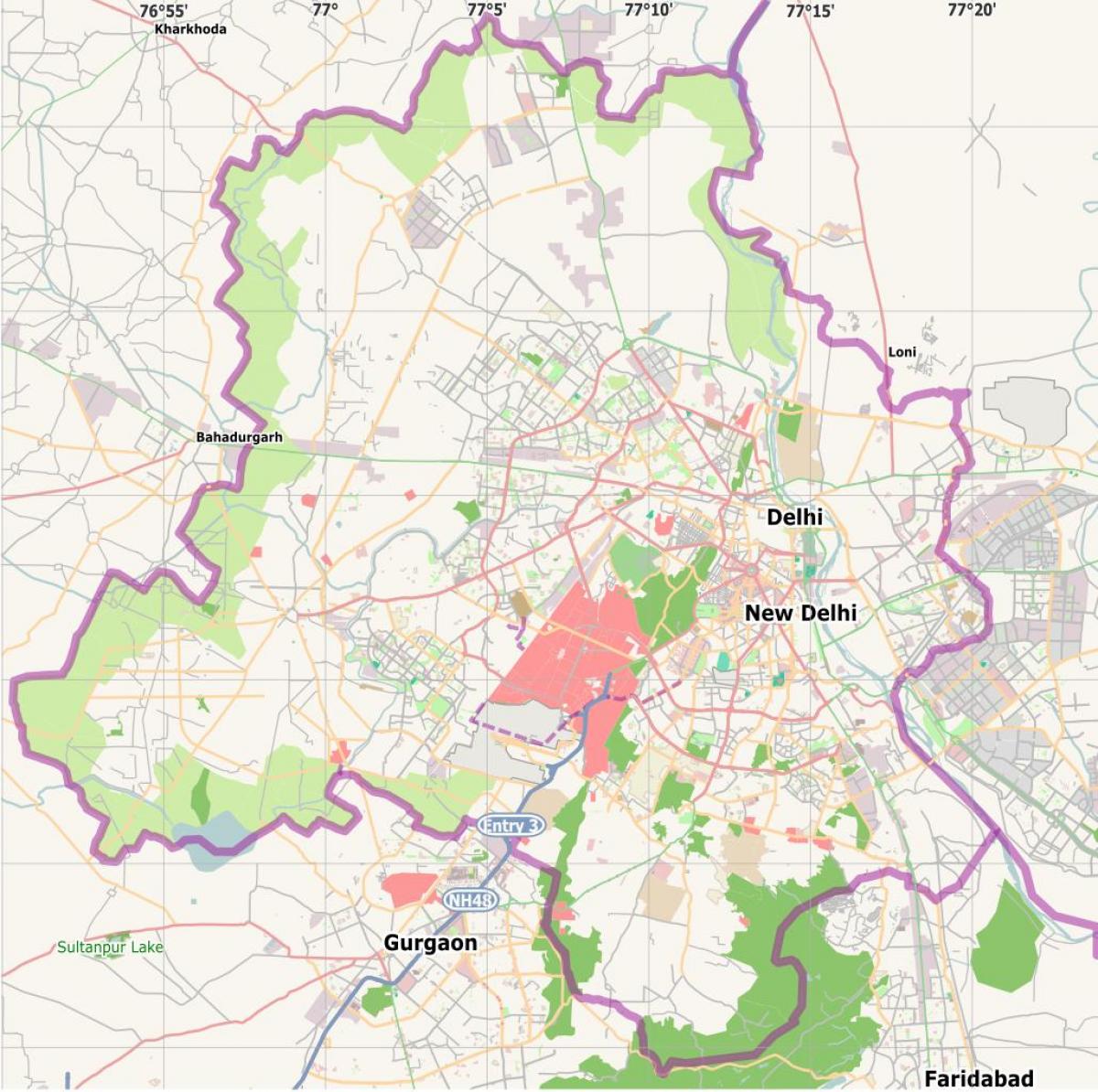 Карта города Нью-Дели