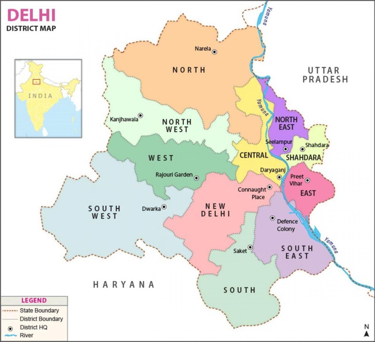 Карта района Нью-Дели